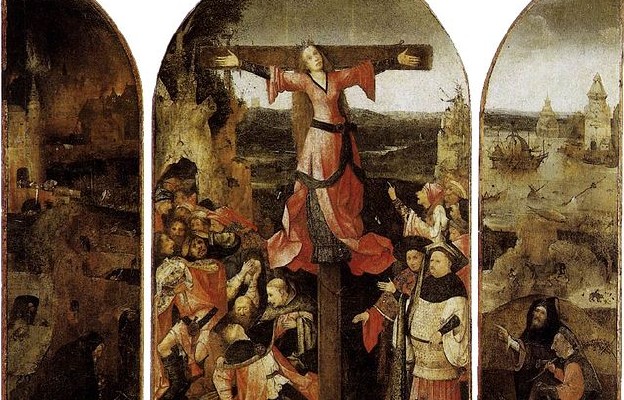 Ukrzyżowanie św. Julii na obrazie Hieronima Boscha