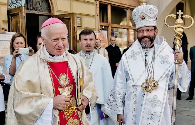 Abp Adam Szal z patriarchą Światosławem Szewczukiem