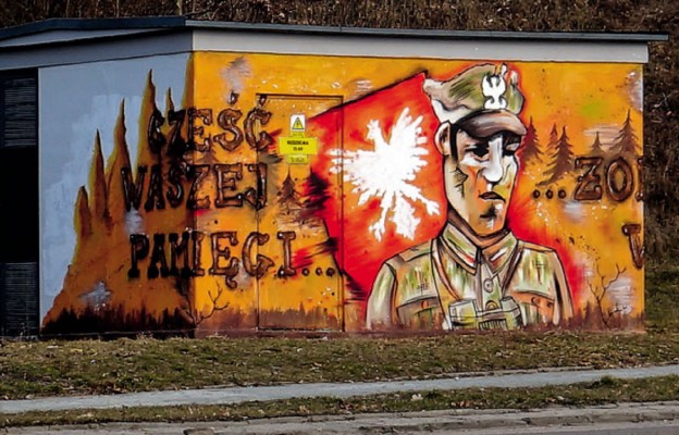 Mural w Gorzowie upamiętniający Żołnierzy Wyklętych