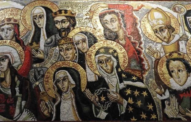 Mozaika w łagiewnickim sanktuarium przedstawiająca świętych i błogosławionych