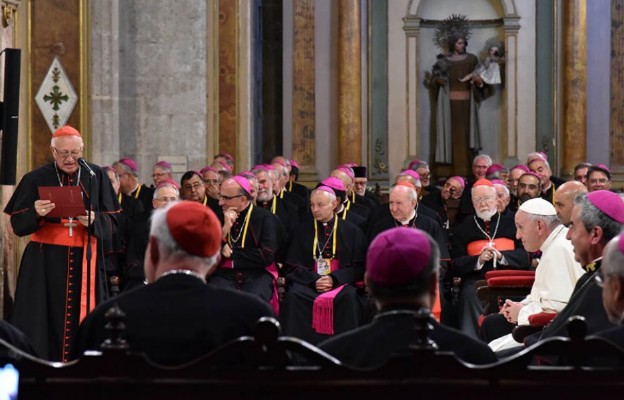 Spotkanie  z chilijskimi biskupami podczas wizyty Franciszka w tym kraju