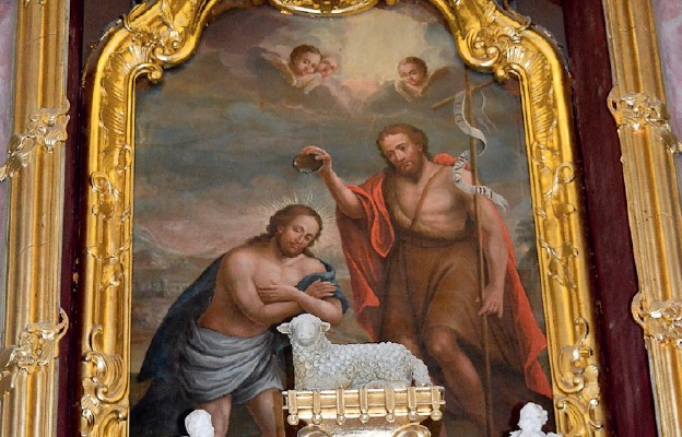 Chrzest Jezusa w Jordanie. Autorstwo obrazu jest przypisywane Szymonowi
Czechowiczowi