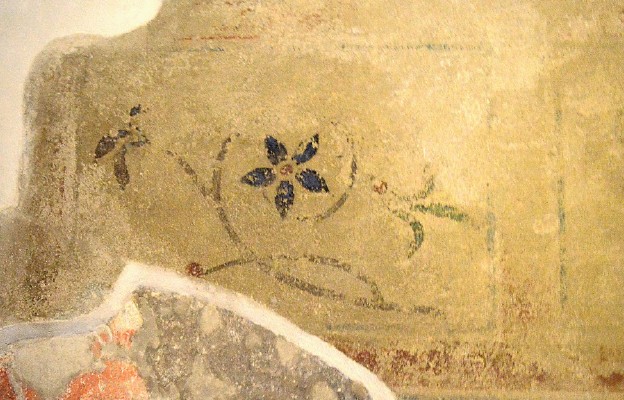 Wiślica, freski odsłonięte w sieni Domu Długosza