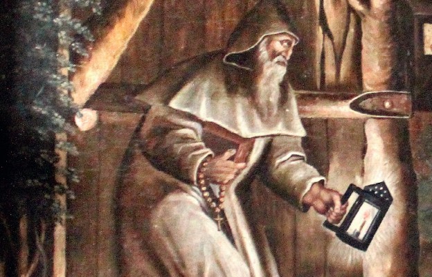 Kameduła udający się na poranną Mszę – fragment obrazu z XVII wieku
z klasztoru w Rytwianach