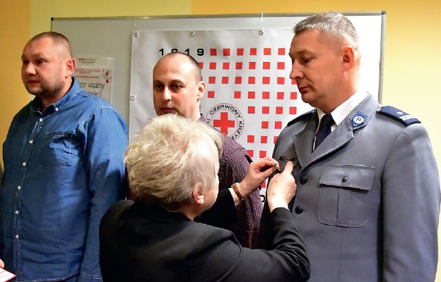 Odznaczenie odebrał również zasłużony dawca krwi, komendant biłgorajskiej Policji Marek Jamroz