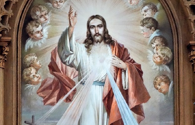 Obraz Najświętszego Serca z promieniami Miłosierdzia
Bożego z kościoła w Niecieczy