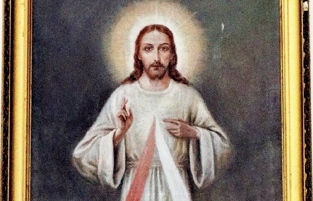 Obraz Miłosierdzia Bożego z ok. 1945 r. z kościoła w Skrzeszewie