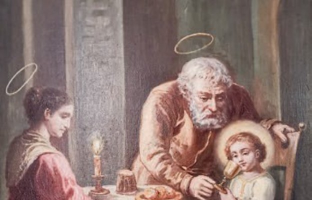 Święta Rodzina przy stole – obraz olejny z Muzeum Katedralnego w Zamościu
