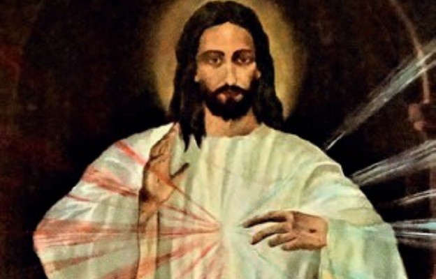 Chrystus Miłosierny na obrazie z Grodziska k. Siemiatycz, wzorowany na dziele R. Skempy