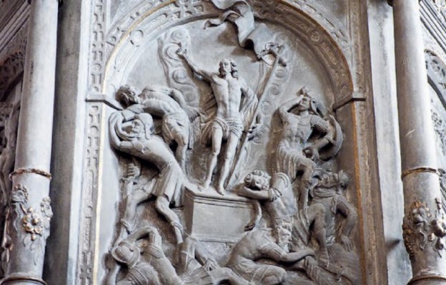 Detal z ambony w legnickiej katedrze
przedstawiający scenę Zmartwychwstania