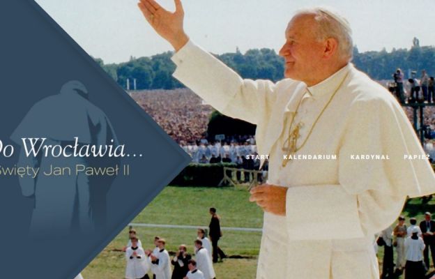 Strona startowa strony internetowej przygotowanej z okazji 100.rocznicy urodzin św. Jana Pawła II