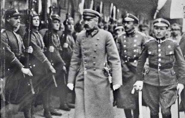 Marszałek Józef Piłsudski podczas przeglądu wojsk