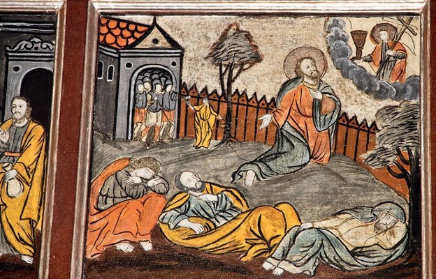 Modlitwa w Ogrójcu, fragment polichromii w Świątkowej Wielkiej
