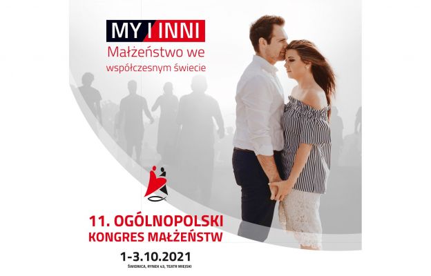 Baner promujący XI. Ogólnopolski Kongres Małżeństw w Świdnicy 