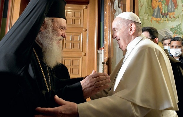 Spotkanie papieża Franciszka z arcybiskupem Aten i całej Grecji Hieronimem II, 4 grudnia 2021 r