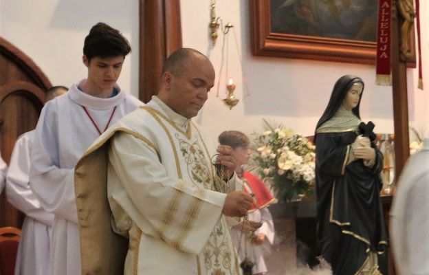 Poświęcenie figury św. Rity w parafii Trójcy Świętej we Wrocławiu
