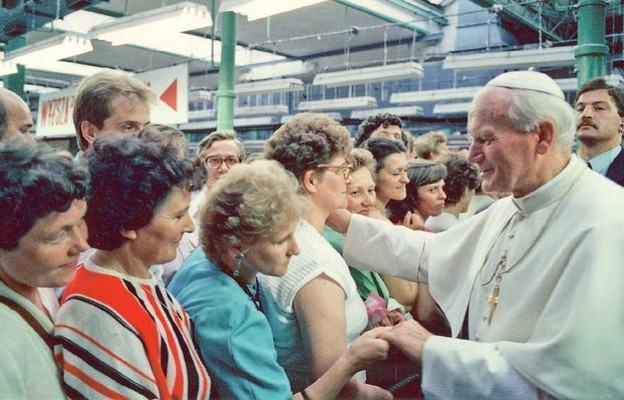Wizyta papieża w włókniarskich zakładach Uniontex (13 czerwca 1987 r.)
