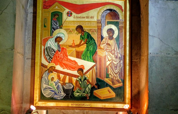 W kościele św. Anny - ikona przedstawiająca narodzenie Maryi