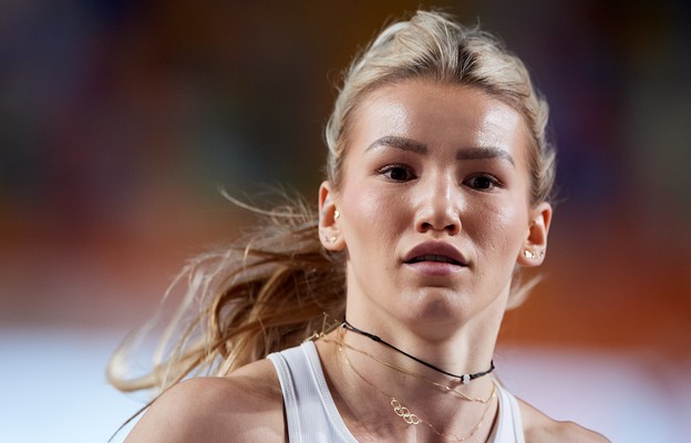 Polska pięcioboistka Adrianna Sułek po biegu na 60 m przez płotki podczas halowych mistrzostw Europy w lekkiej atletyce