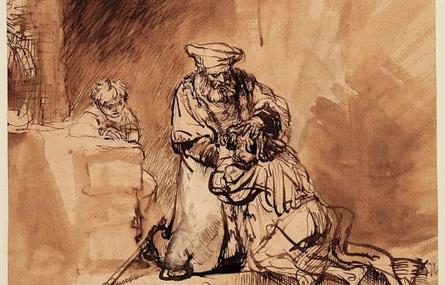 Powrót syna marnotrawnego – szkic, Rembrandt, 1642   