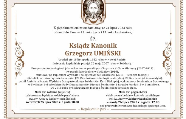 Klepsydra ks. kan. Grzegorza Umińskiego