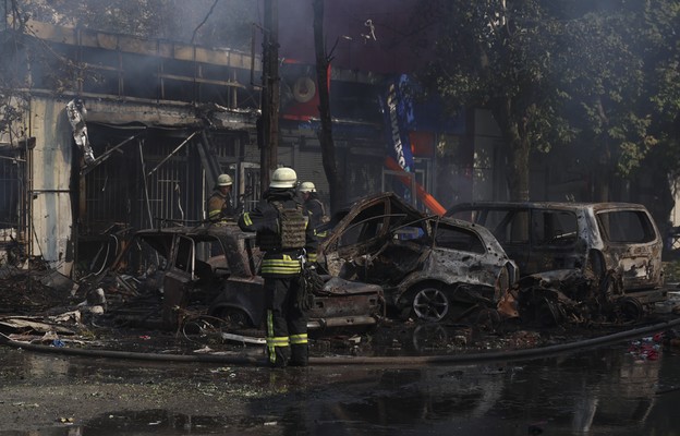 Po rosyjskim ataku na targ w Kostiantynówce w obwodzie donieckim.