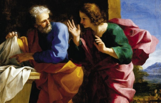 Giovanni Francesco Romanelli , Św. Jan i św. Piotr przy grobie Chrystusa