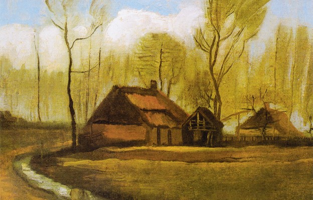 Vincent van Gogh - „Wiejskie chaty pośród drzew”, 1883 r.