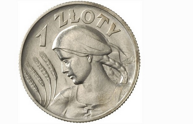 Moneta 1-złotowa, tzw. Żniwiarka, wprowadzona do obiegu w 1924 r.