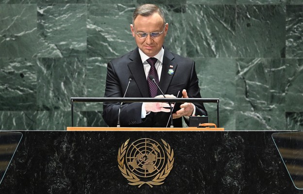 Prezydent RP Andrzej Duda przemawia podczas sesji otwarcia Rady Bezpieczeństwa ONZ